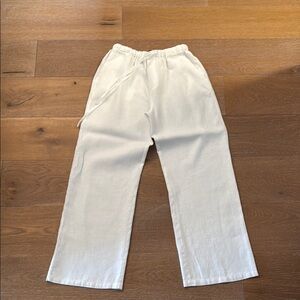 100% linen women White Casual Pants/ size small
